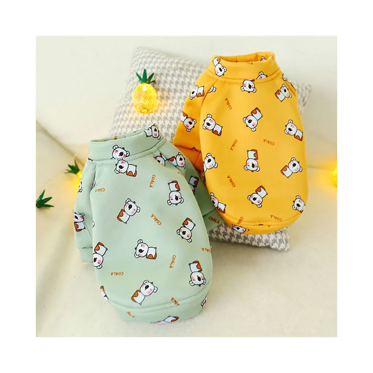 

Cartoon Print Cotton Warm Puppy Pet Clothes Dog, Yellow,green