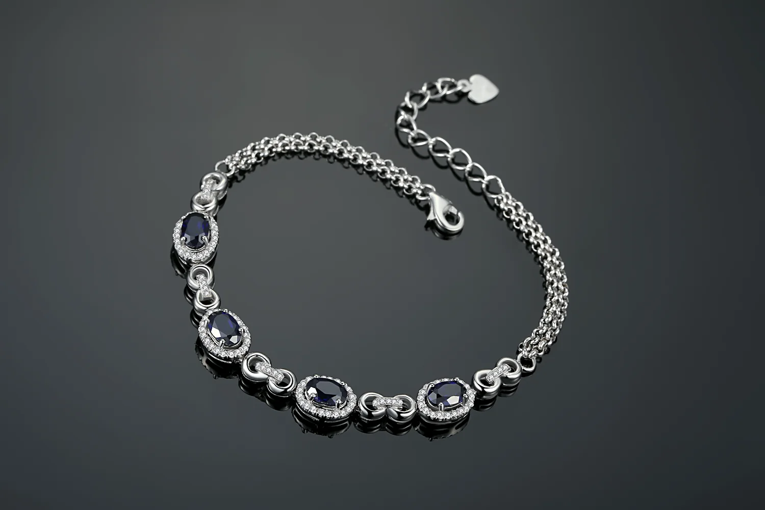 High quality Blue Zircon ladies luxury vintage jewelry bracelet(图2)