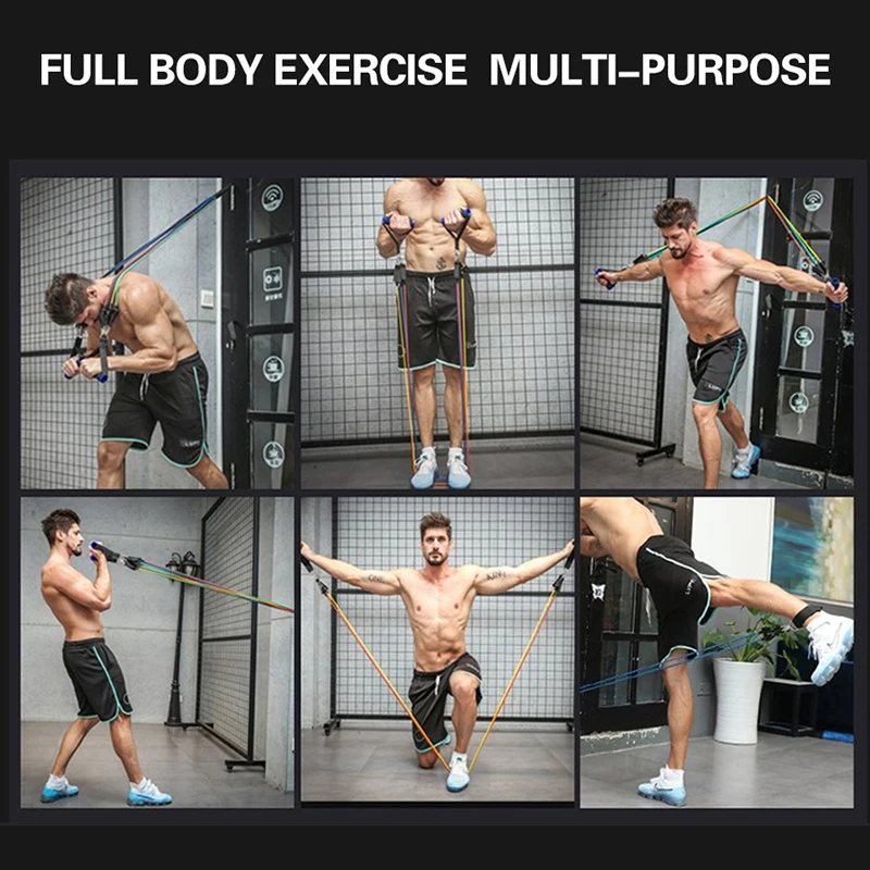 Pull Rope Fitness Exercises Resistance Bands Latex Tubes Pedal Exercise