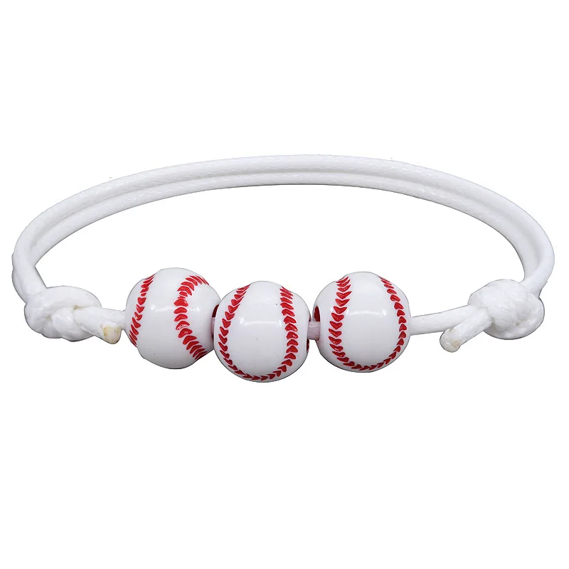 

Boho Handmade Tennis Wax Couple Bracelet Summer Beach Jewelry Gift Basketball Baseball Sports Charm Bracelets, Gold