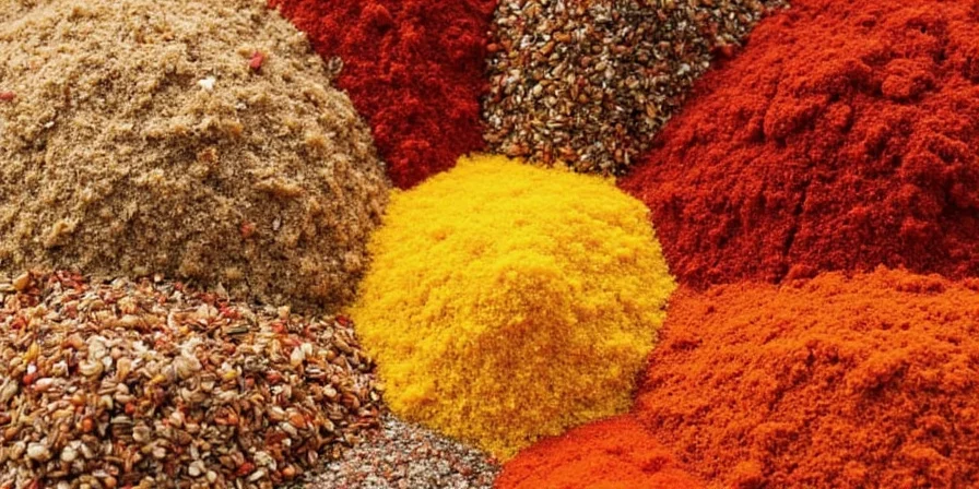 Hand grinding fresh spices for garam masala