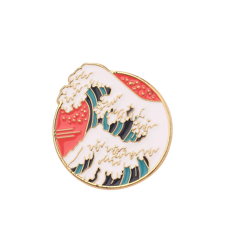 

Colorful New Art Badge Sea Wave Brooch The Great Wave Brooch Landscape Artist Jewelry Clothing BackPack Decorate