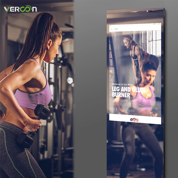 

Vercon 43 inch touch screen fitness smart mirror workout mirrors Android OS smart mirror manufacturer exercise Home fitness