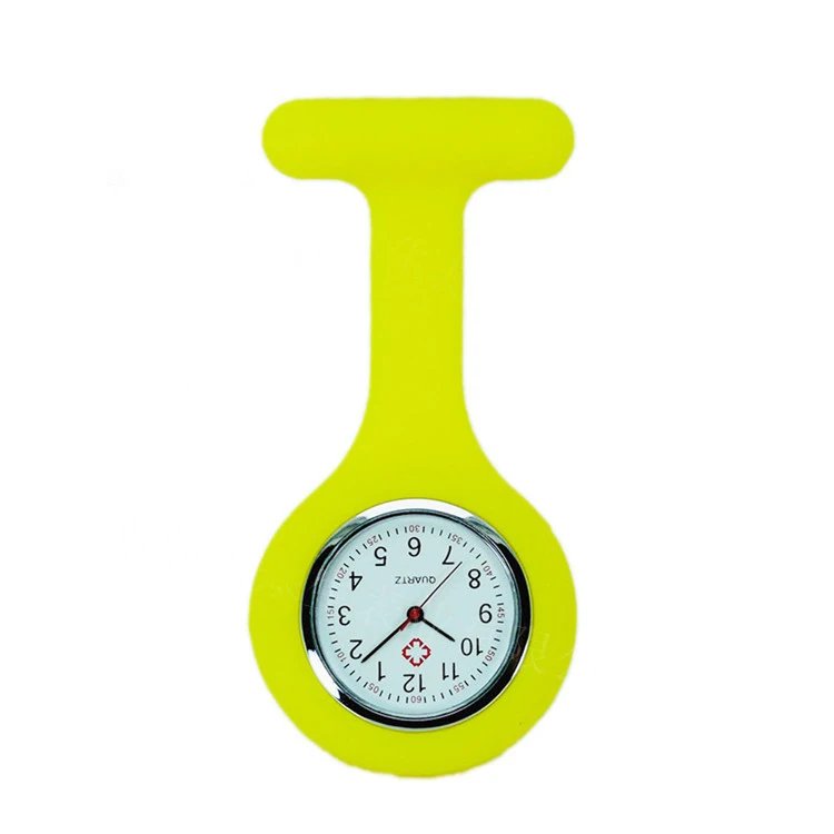 
Multi colors stock soft silicone nurse watch for hospital,Nurse pin watch with durable movement,Breast watch for nurse 