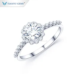 Tianyu gems fashion ring for women 10k white gold 