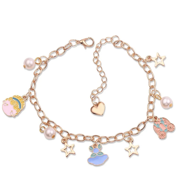 

2021 New Fashion cartoon cute charm bracelet jewelry women Sweet and colorful gifts couple bracelet