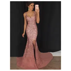 2021 Fashion Blouse Sexy Sequin Prom Evening Dress