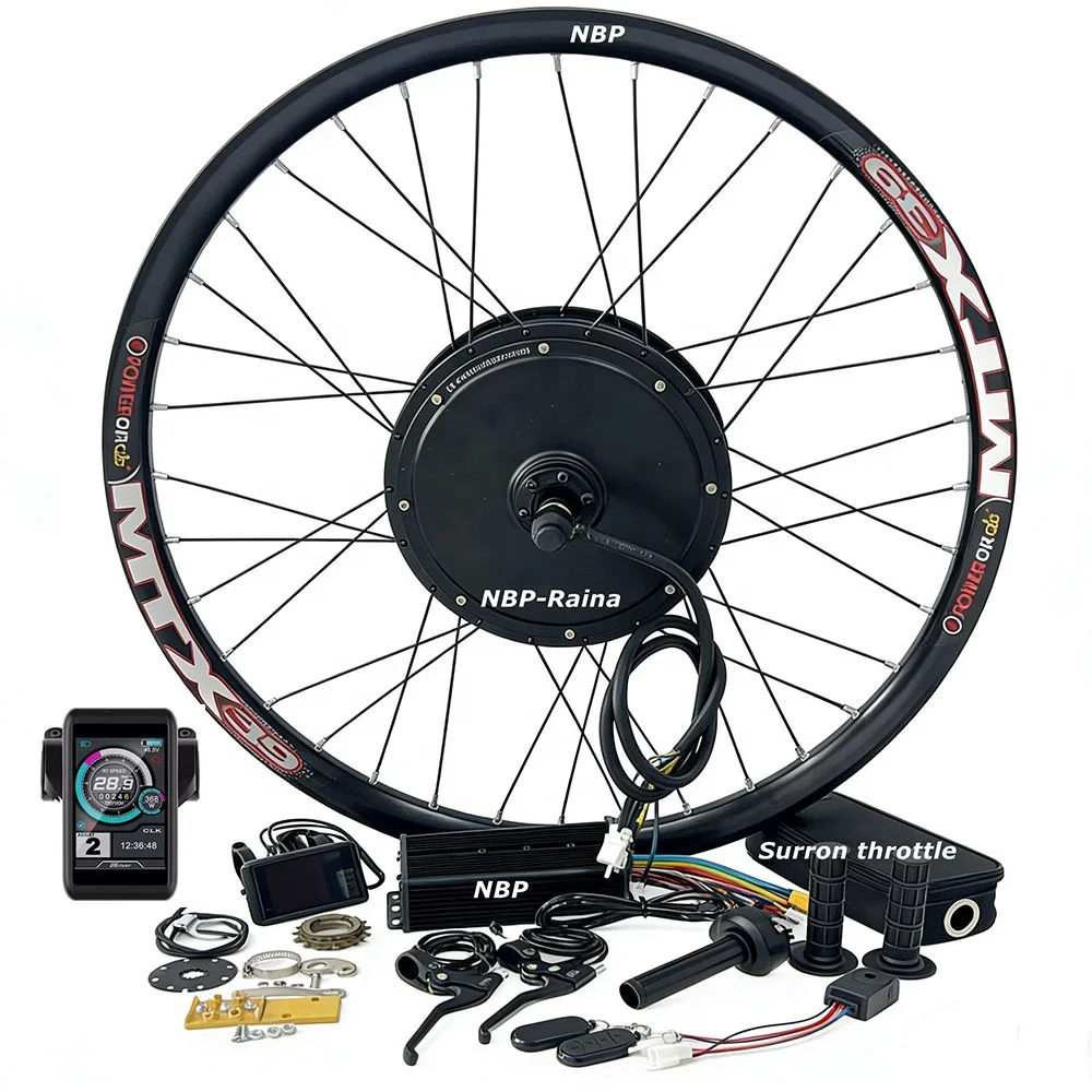 UK Stock Electric Bike Conversion Kit 26'' 27.5'' 29'' 72V3000W Hub Motor Wheel with 80A XT90 Controller UKC1 Surron Throttle