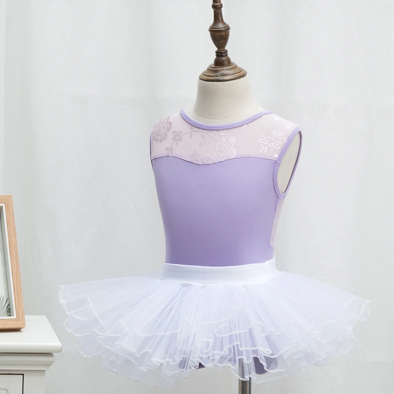 Wholesale Children Ballet Leotards Sleeveless Dance Wear With White ...