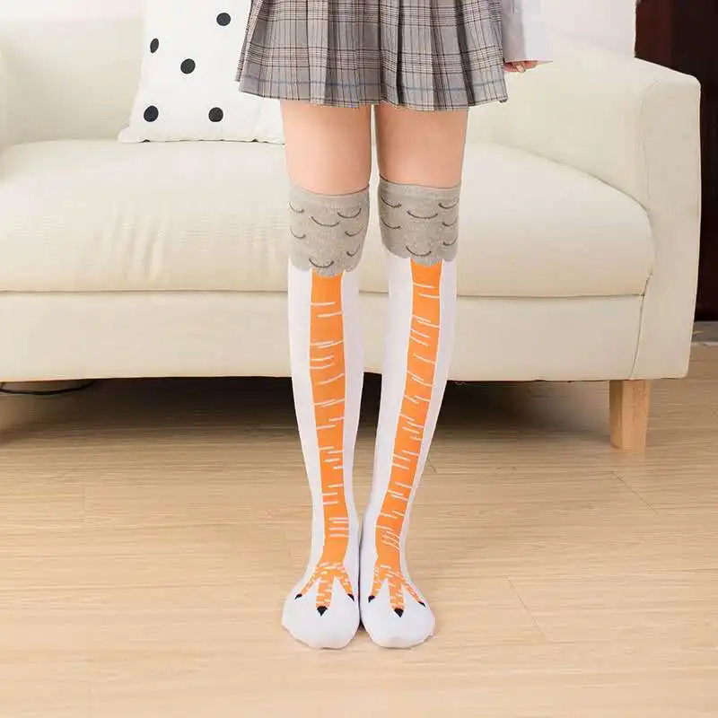 

Crazy novelty over the knee high thigh high knitted stockings cospla funny chicken feet socks