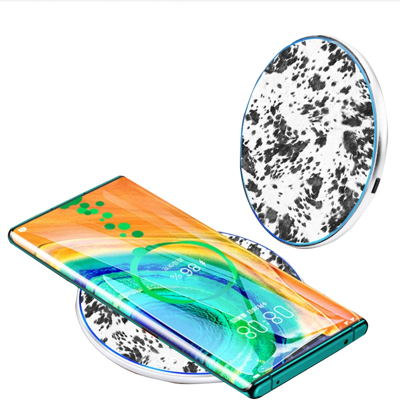 

Dream.G Wholesale Custom Cow Print Universal Charger Fast Quick Charging Wireless Charger Pad