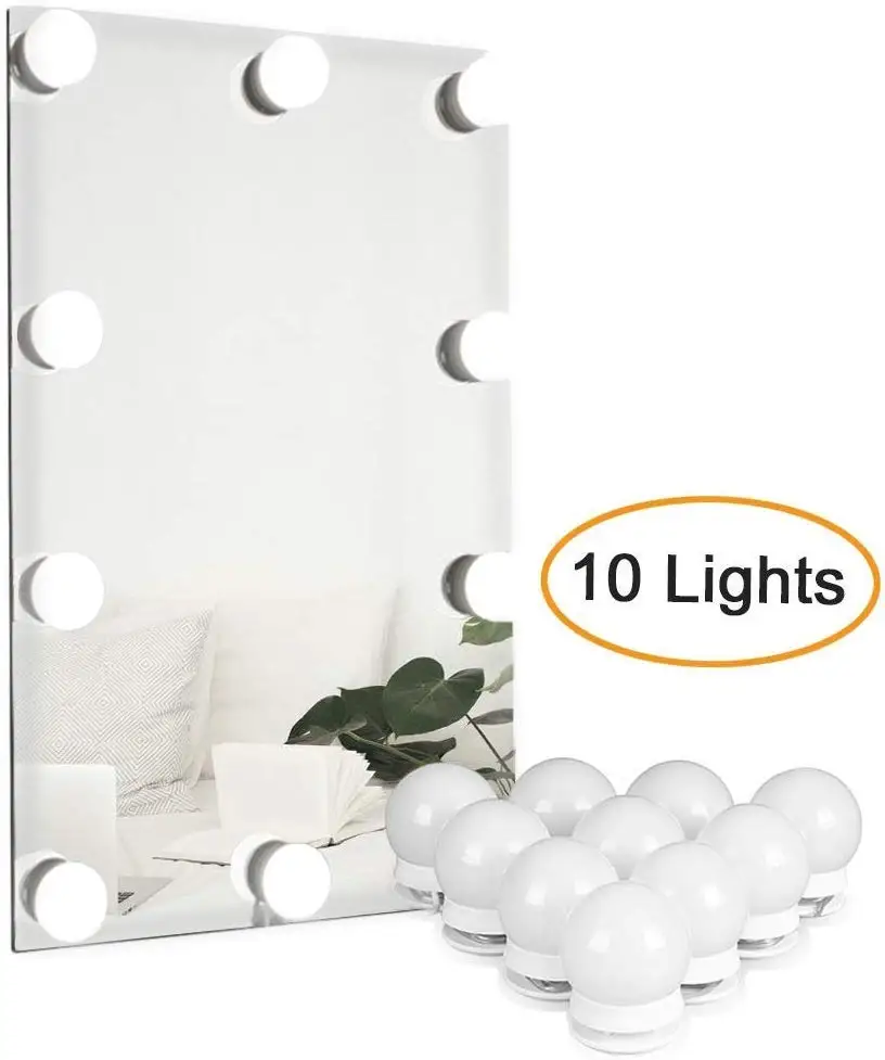 
4m LED Vanity Mirror Lights Kit, Make up Lights with 10 dimmable light bulb, three light color modes makeup mirrors light  (62393832674)