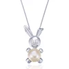cute rabbit bunny animal pendant necklace jewelry pearl new products