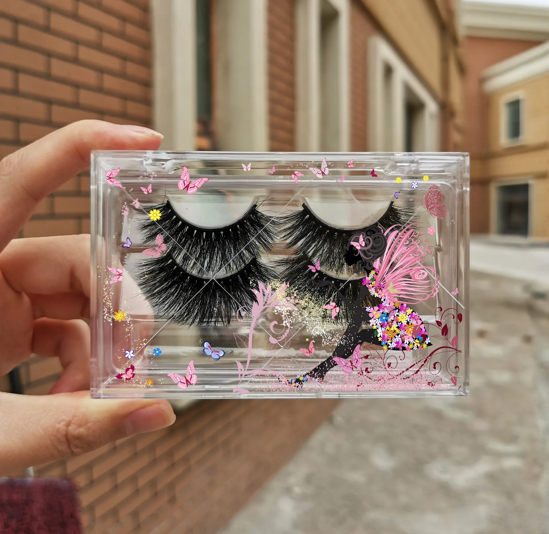 

Wholesale boite faux cils eyelash storage box acrylic lash case magnetic eyelash packaging box Halloween cases for lashes, Custom color accepted