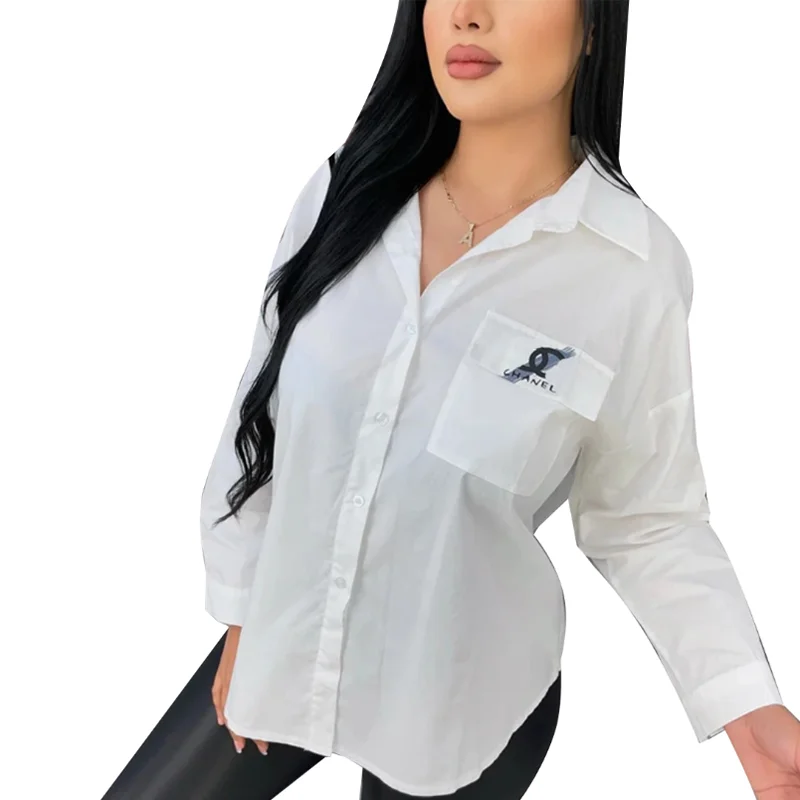 

Yoming Ym099 Casual Slim Women Shirts 2021 Autumn New Fashion Blouse Long Sleeve Buttons Streetwear Shirt Women Tops Fashion, Black/white/beige