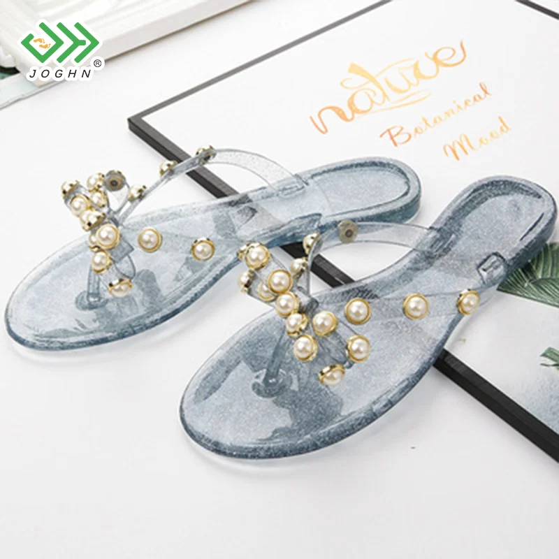 

Fashion Jelly Slide Sandals Slippers Translucent PVC Slip-On Women with Customized Logo