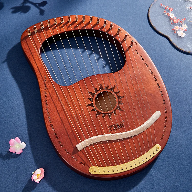 

Mahogany Harp 16 String Harp 16 Tone Portable Lyre Percussion Musical Instrument Beginner Tools Mahogany Harp Lyre 5 ord, Blue