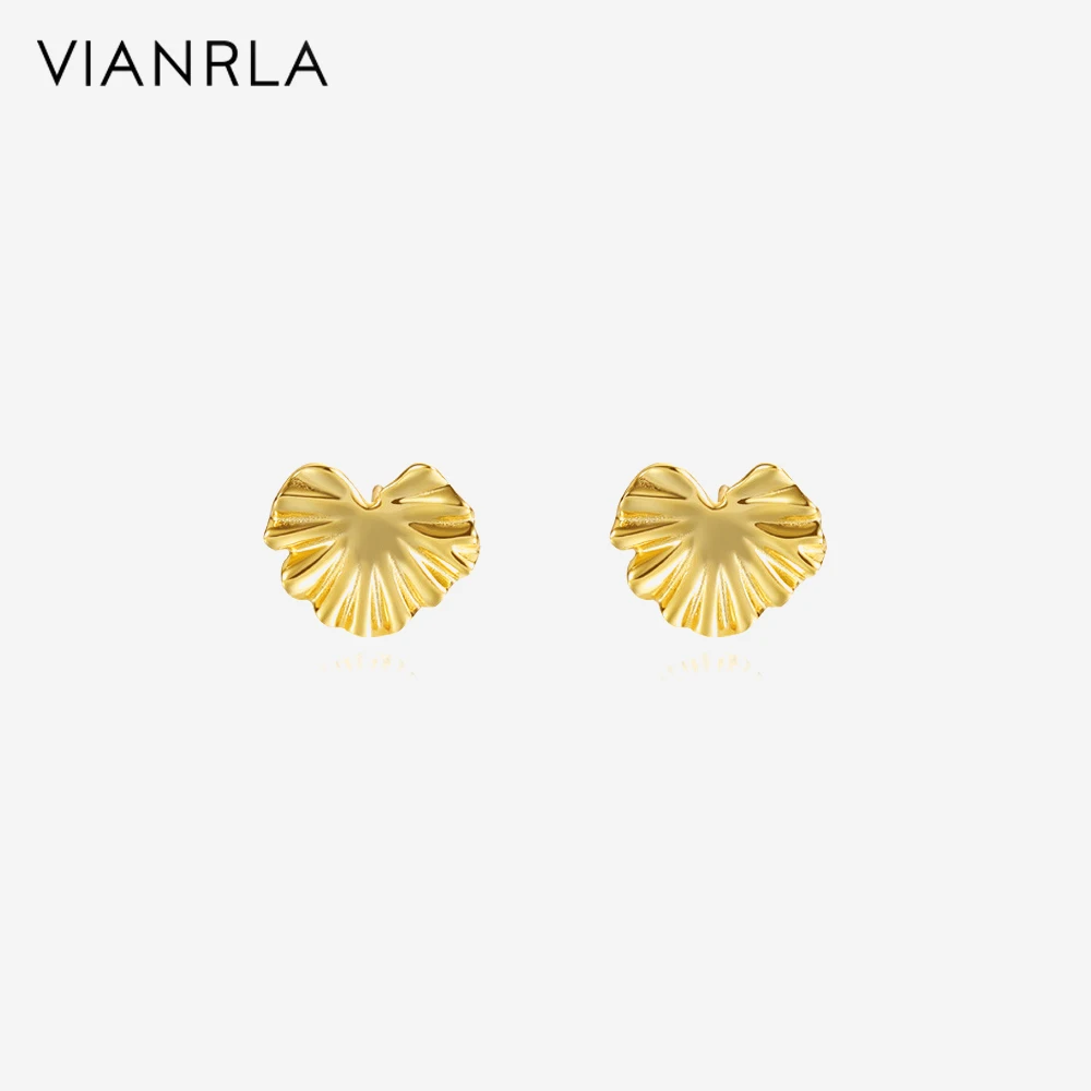 

VIANRLA 18K Gold Earring Jewelry Plant Leaves Earrings Fashion Women's Jewelry Laser Custom Logo
