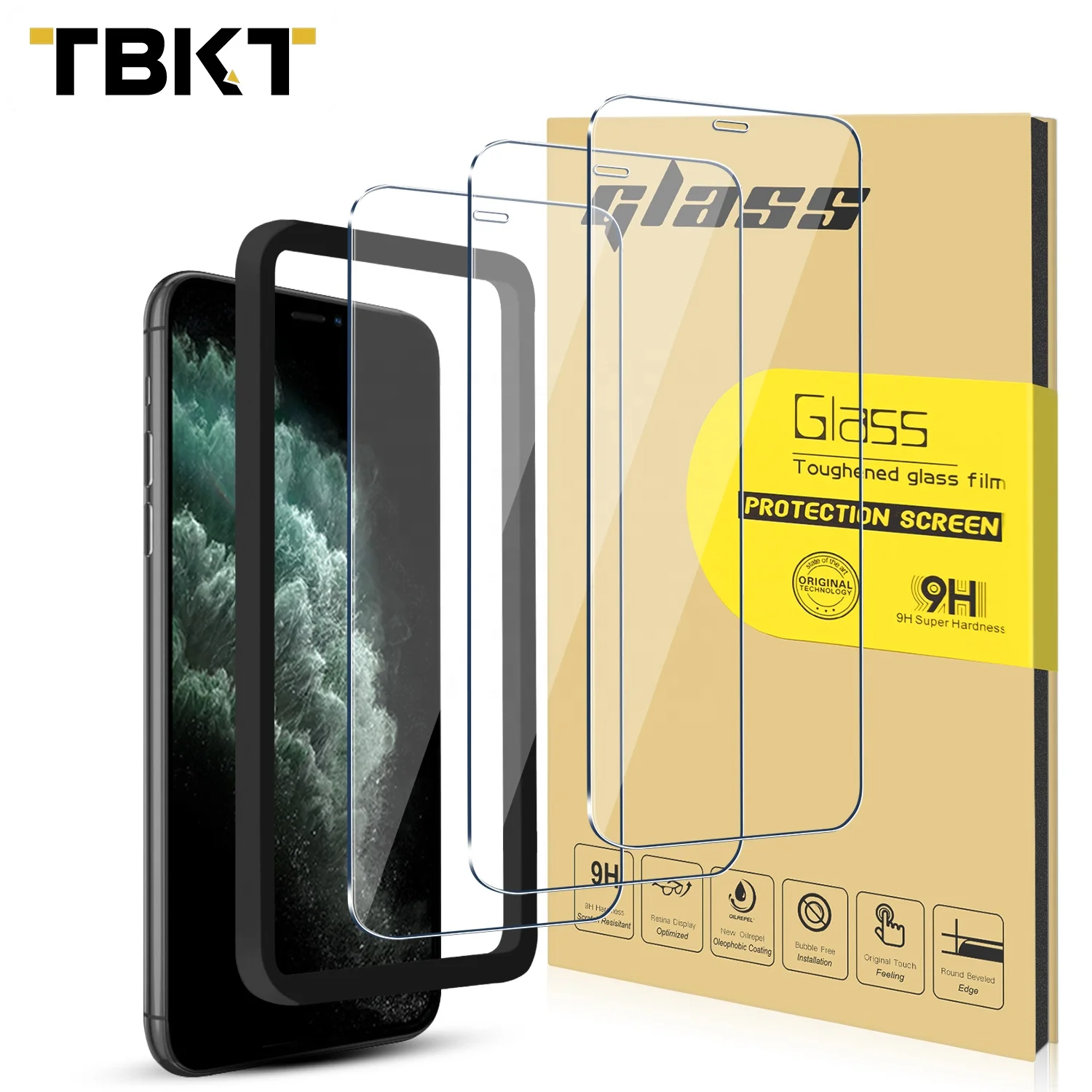 

9h Screen protector 3D Screen film 0.33mm Fine hole Tempered film Janpan+AB Glue for iphone 11Por 5.8
