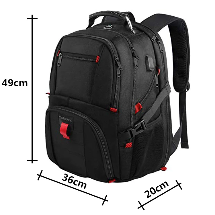 Custom Man Schoolbags Large Capacity Black Outdoor Backpack Laptop ...