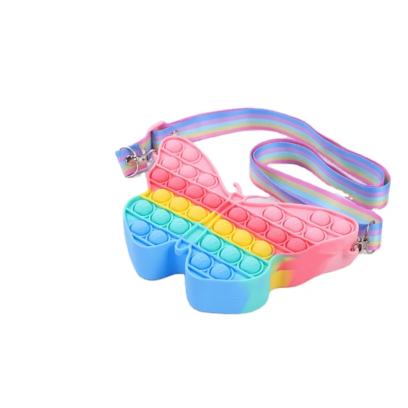 

Unicorn Pop Bag Juguetes Educativos Ninos Pop Fidget Purse Toy Push Bubble Sensory Stress It Crossbody Bag