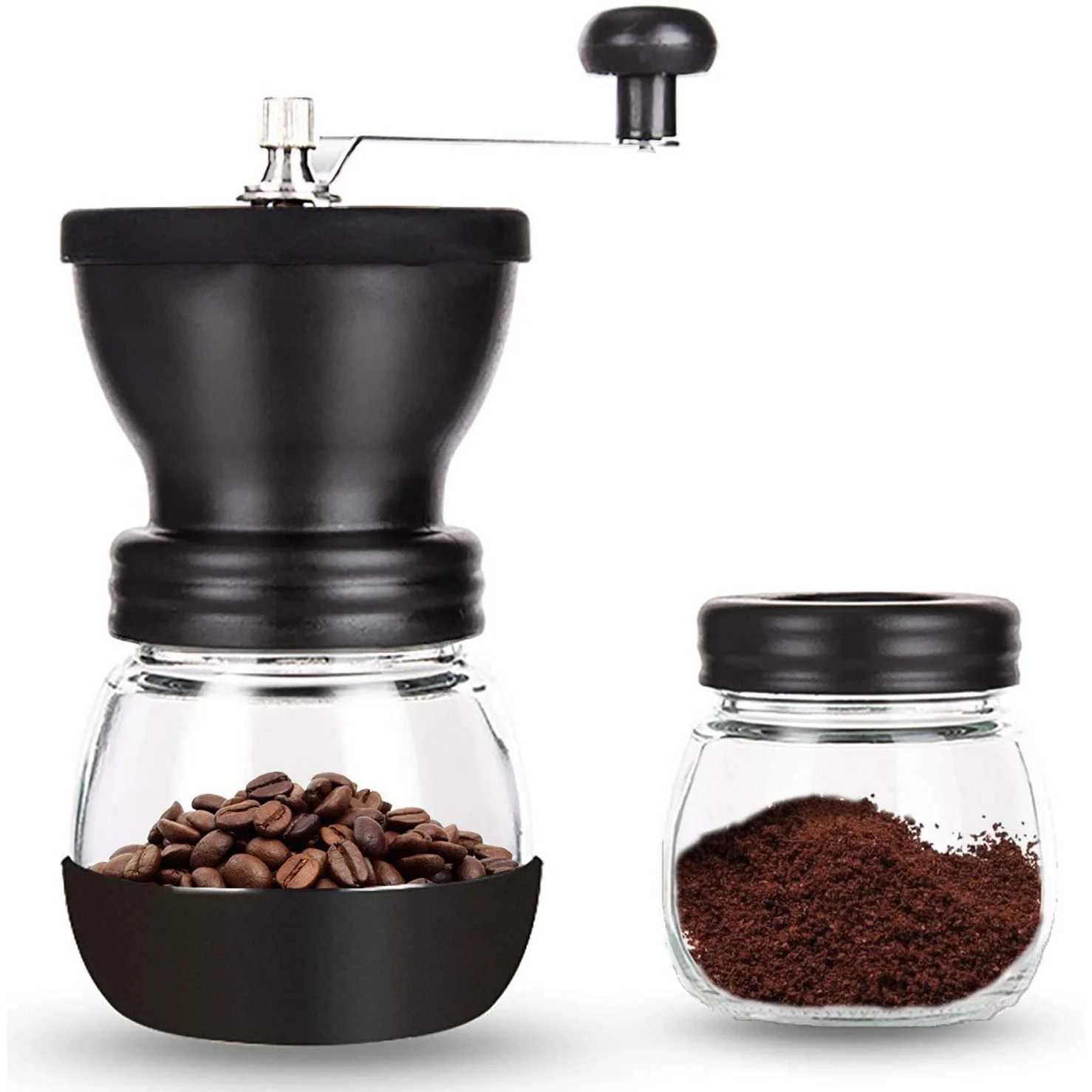 

Wholesale High End Best Italian Black Stainless Steel Portable Hand Commercial Manual Espresso Burr Coffee Bean Grinders