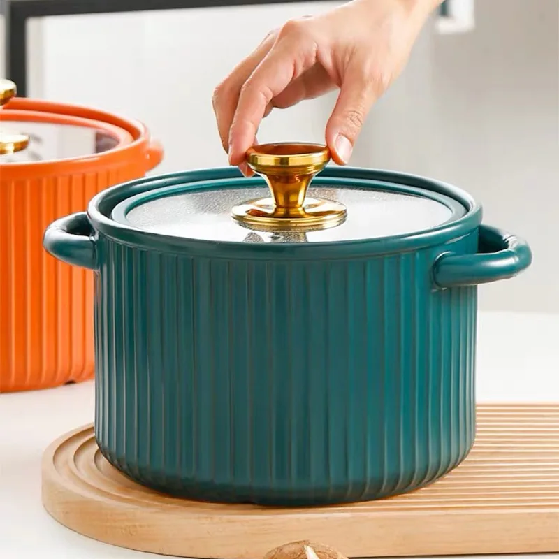 

Nordic Non Stick Stoneware Casserole Insulated Food Warmer Clay Cooking Pot Ceramic Cooking Pots With Lid