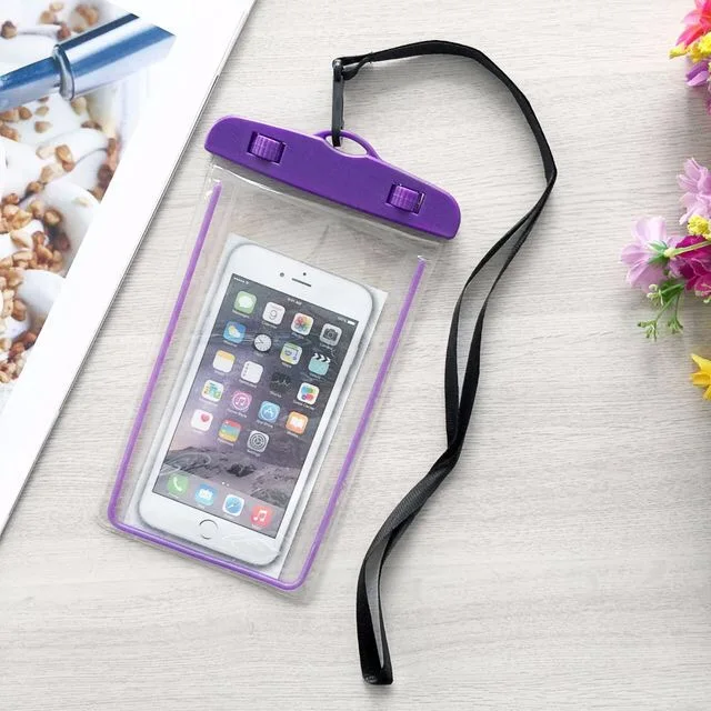 

WaterProof Bag PVC Mobile Phone Cases Clear Pouch Case Water Proof bag for phones With Lanyard, Any color material available