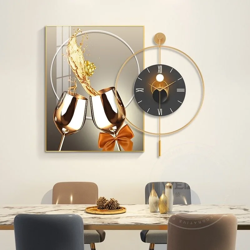 80+60 S2 Aluminum Alloy Frame Gallery Hanging Paintings and Metal Wall Art Clock Home Decor Dropshiping Products 2024 Decoration
