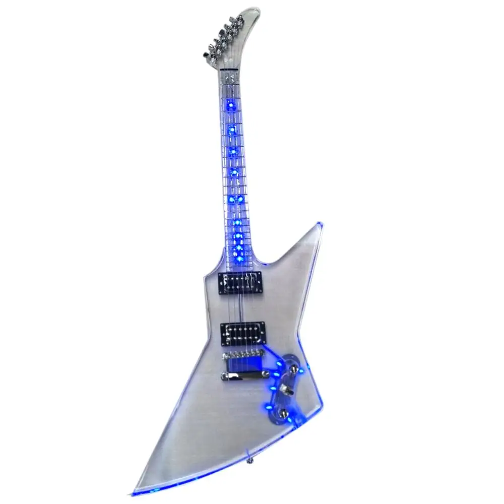 

Good quality blue light acrylic body explorer electric guitar electricas electro electrique guitare guiter guitarra gitar