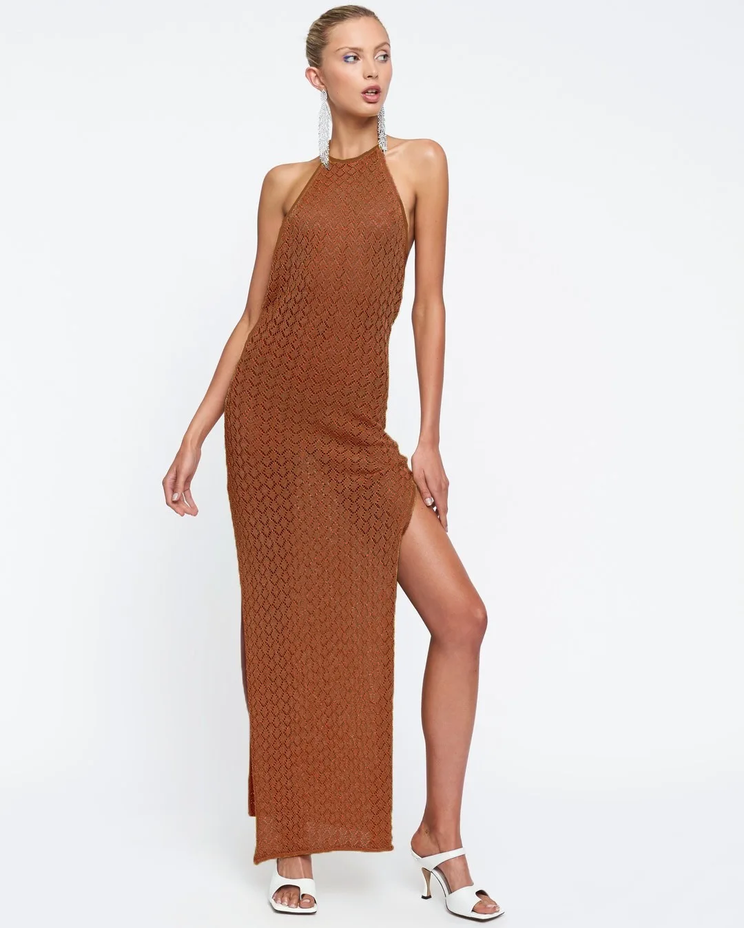 

2021 new arrivals summer collection women halter neck hollow out women casual dresses