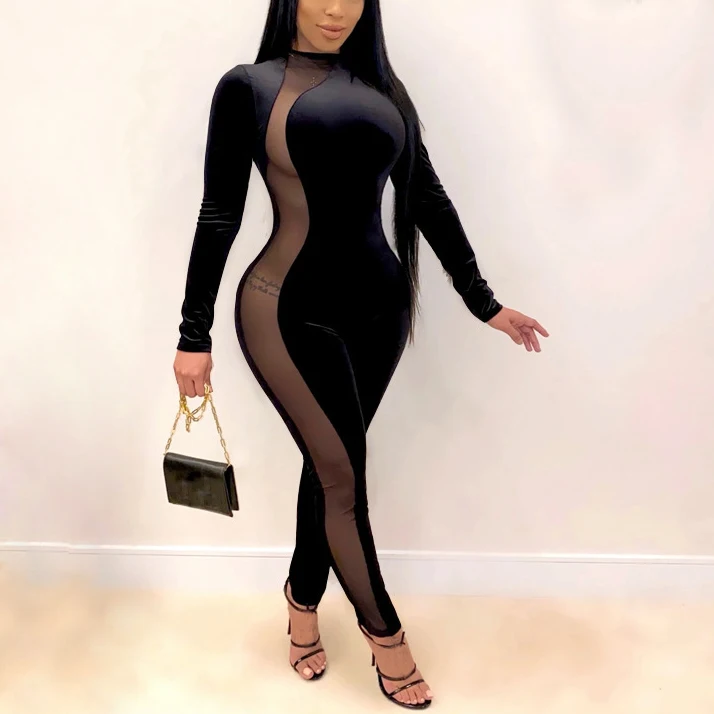 

FS1838D winter Fashion long sleeve rompers Women casual Jumpsuits