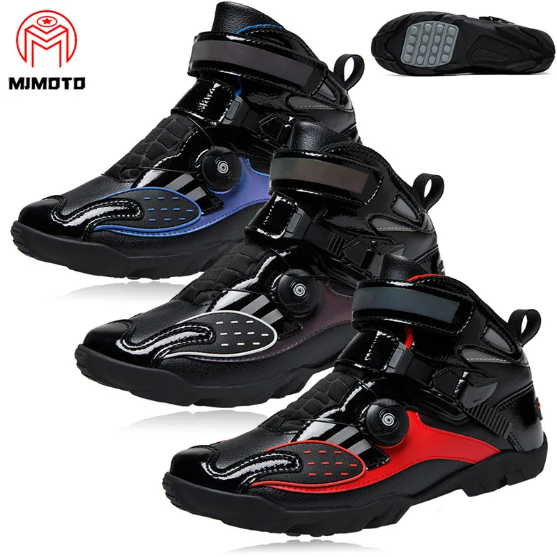 

New Motorcycle Boots Biker Waterproof Speed Motocross Racing Boots Men Non-slip Protective Motorbike Riding Off Road Boots Shoes