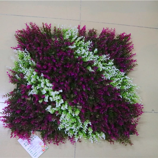 

Newly designed of artificial boxwood carpets for wall decoration, Purple+white