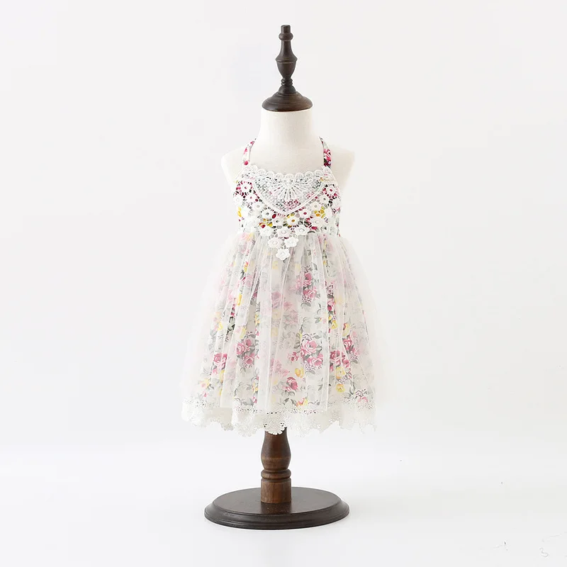 

Sweet Girl Floral print dress Lace Collar Princess dress