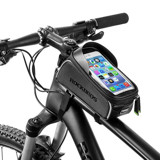 

CBR ODM 017-1 PU Waterproof 6.0 Reflective Durable Mountain Road MTB Bike Top Tube Frame Bicycle Touch Screen Cell Phone Bag, Black