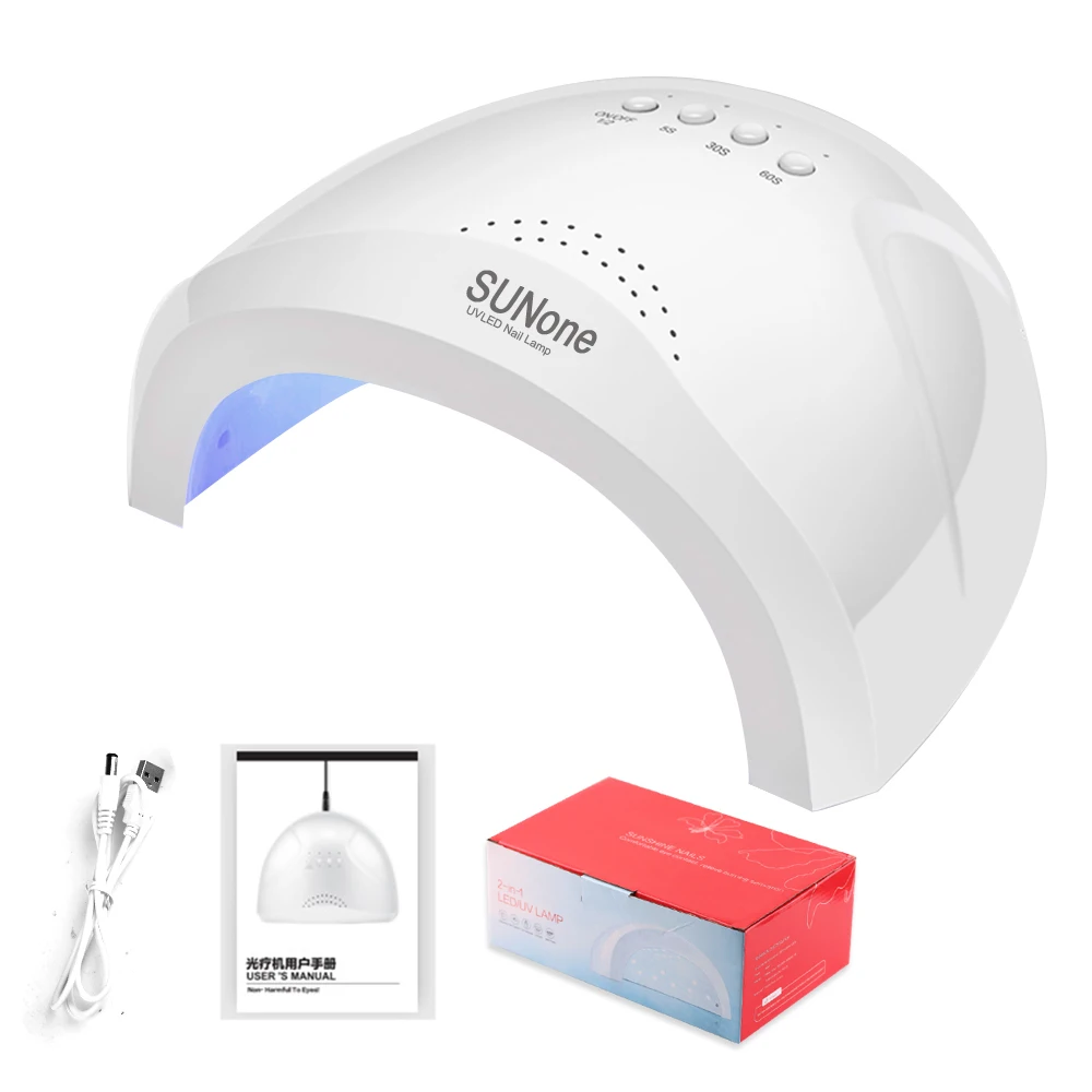 

Landora 2021 New Style SUNONE Led UV Nail Lamp White 48W Smart Phototherapy Pro Cure Dryer Nail Gel Polish For Portable Manicure