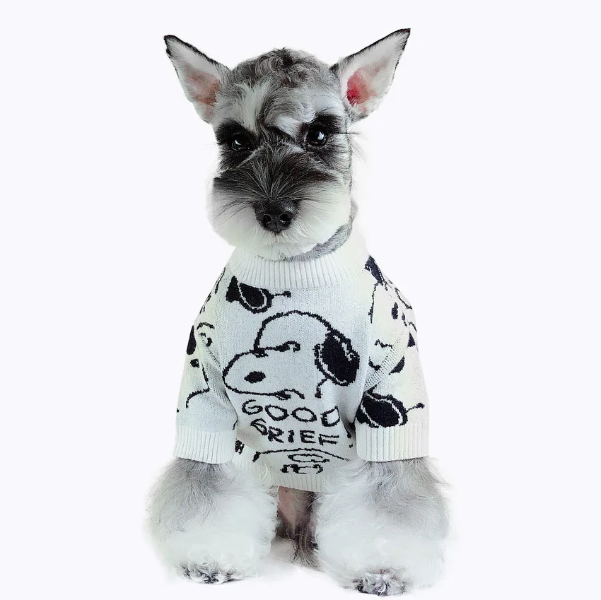 

Spring/Autumn White Knitted Pet Cat Puppy Dog Clothes Sweater
