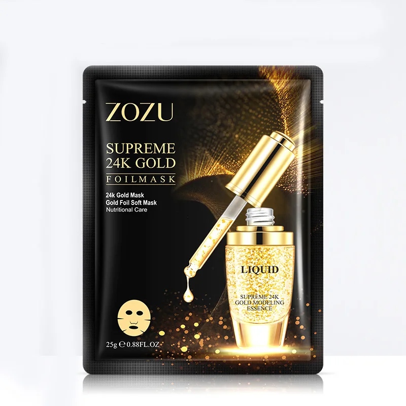 

ZOZU Private label new product face beauty Moisturizing anti-aging 24k Gold facial mask sheet