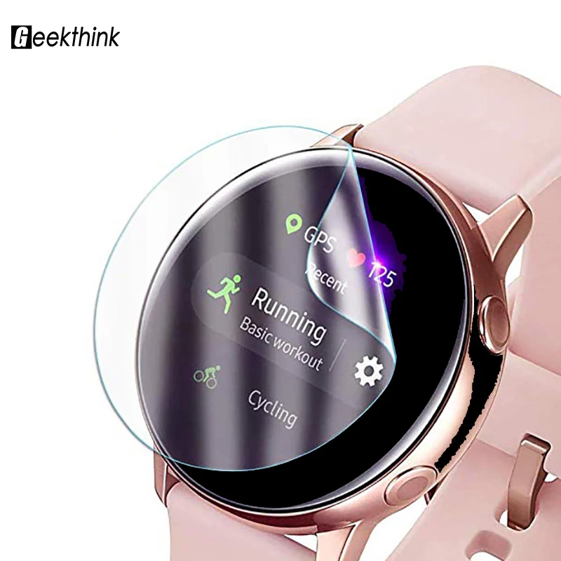 

Ultra-thin Protective Film for Samsung Watch Active 2 40mm 44mm Soft 3D Round Edge Screen Protector Cover Band, Clear
