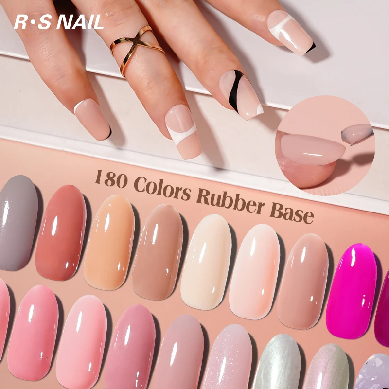 R S Nail Manufacturer Nail Polish Private Label Customs Logo Base Color Coat 180 Colors Rubber Base Gel for Nails Beauty Supply
