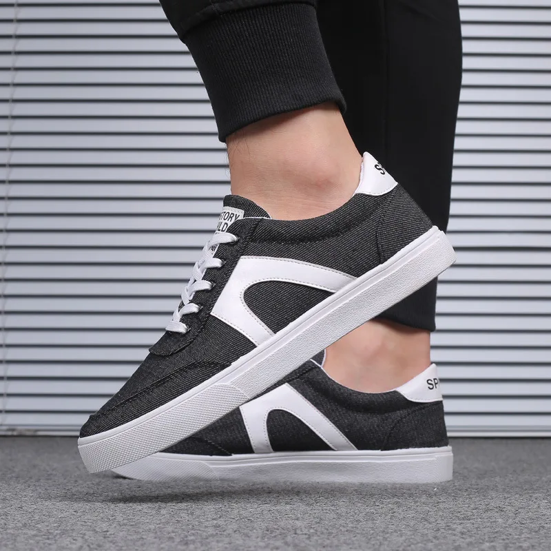 

Summer men's casual canvas shoes low-cut autumn skateboarding shoes cool school shoes, Black