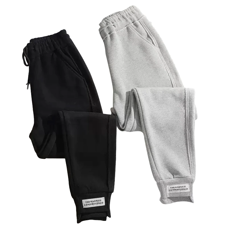 

European station gray sweatpants women loose autumn and winter 2021 new slim and versatile plus velvet feet casual pants, Customized color