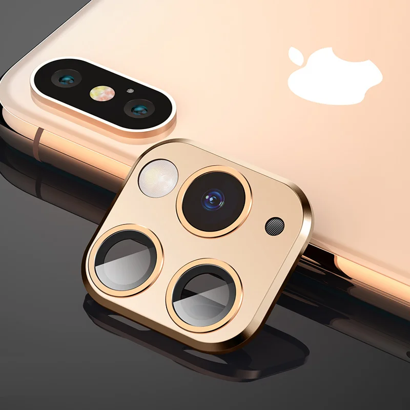 

High quality camera lens cover for iPhone X Lens Seconds Change to 11PRO metal lens camera cover protector cover, Black/red/gold/green/silver