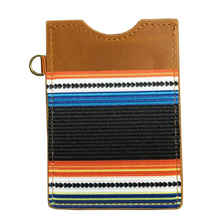 

Factory Wholesale Custom Colorful Elastic Band Men Slim Wallets Credit Card Holders Brown Leather Wallets For Ladies, Brown/black