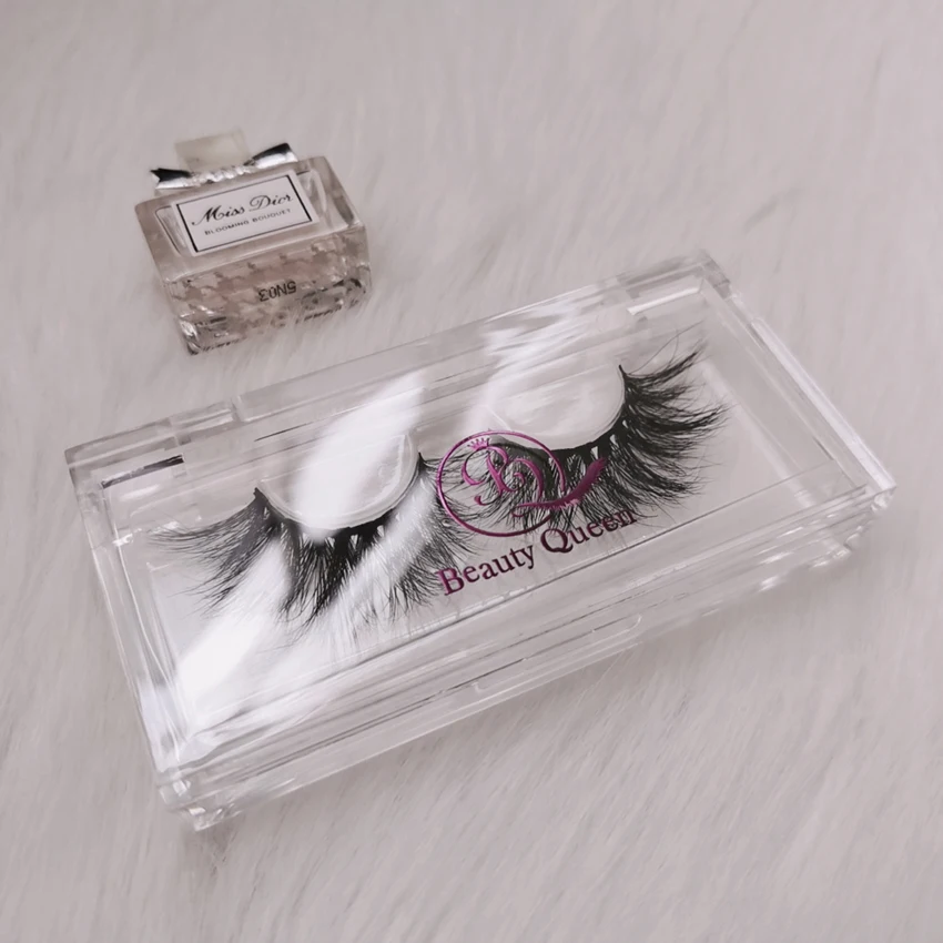 

Golden Sliver Holographic Color Stickers Plastic Acrylic Clear Eyelash Packaging Box For 3D Mink Eyelashes