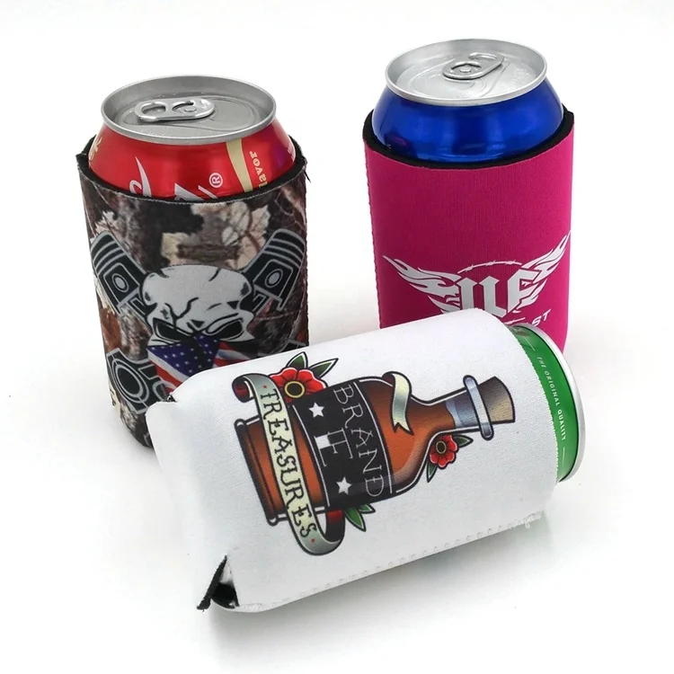
Full Sublimation Printed Custom Logo 3mm Neoprene Foldable Beer Can cooler 