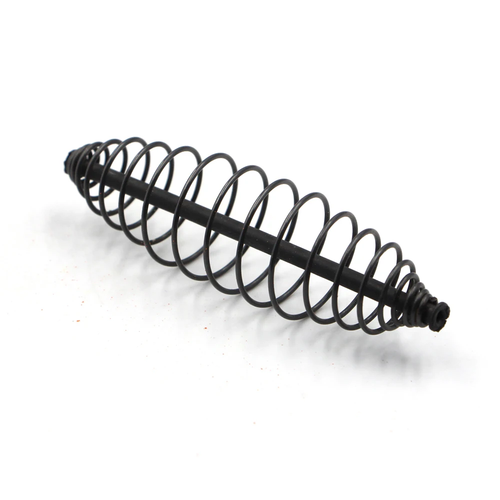 

China wholesale Carp Fishing Accessories Spring Feeder Stainless Steel Inline method feeder Bait Cage Holder Coarse Tackle, Black