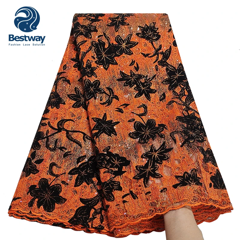 

Bestway 2021 French Tulle Net Embroidery African Lace Dresses, Accept customized color