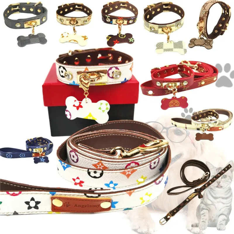 

Wholesale Private Label Pu Material Dog Collar And Leash Set Rose Gold Pet Dog Matel Collars Custom In Bulk, Customized color